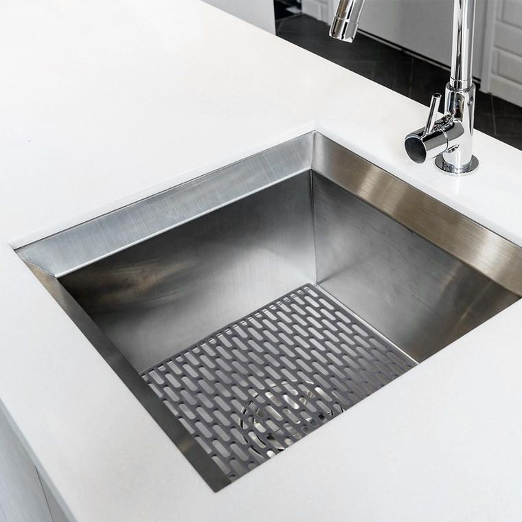 Orion, mata do zlewu, gumowa, szara, 33-28 cm