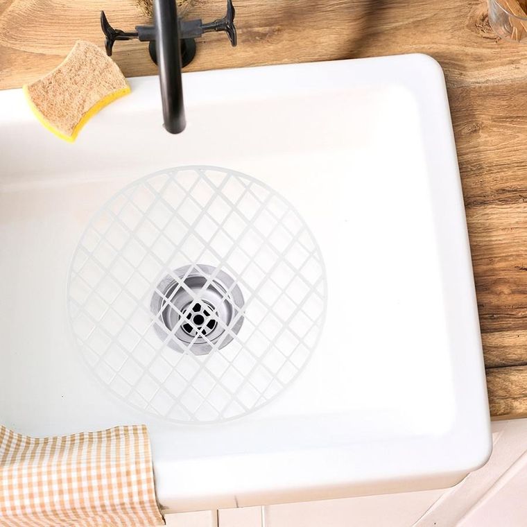 Orion, mata do zlewu, okrągła, biała, 32,5 cm