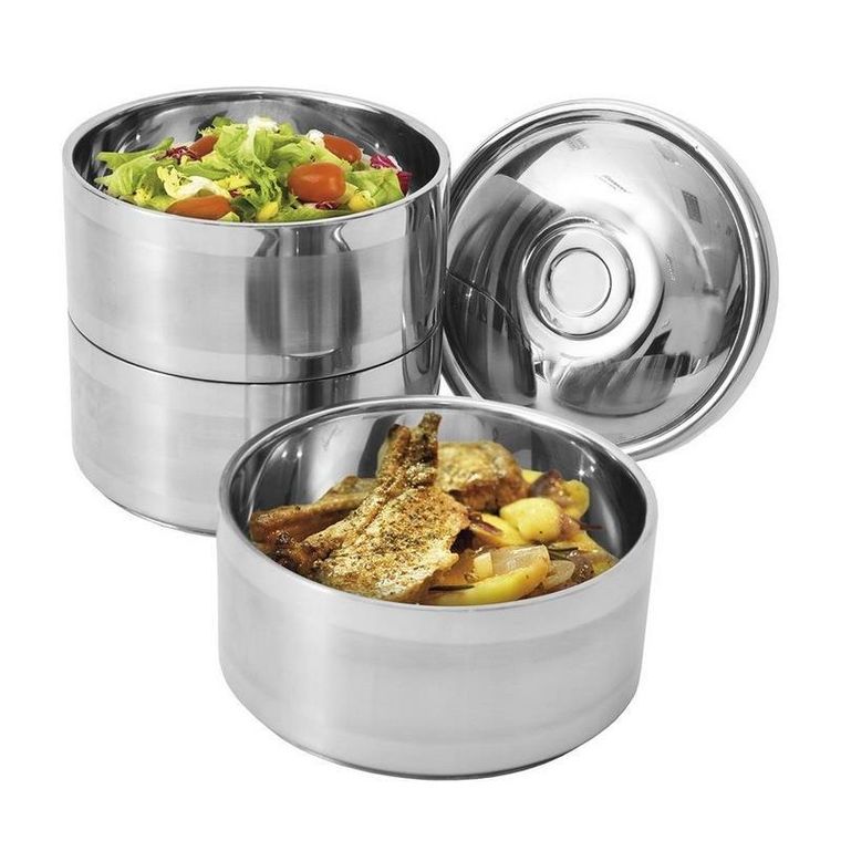 Orion, menażka obiadowa, 3-poziomowa, termos stalowy, 3-1,1 l