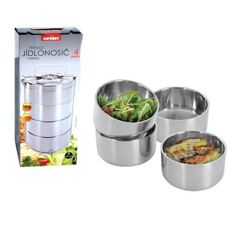 Orion, menażka obiadowa, 4-poziomowa, termos stalowy 4-0,9 l