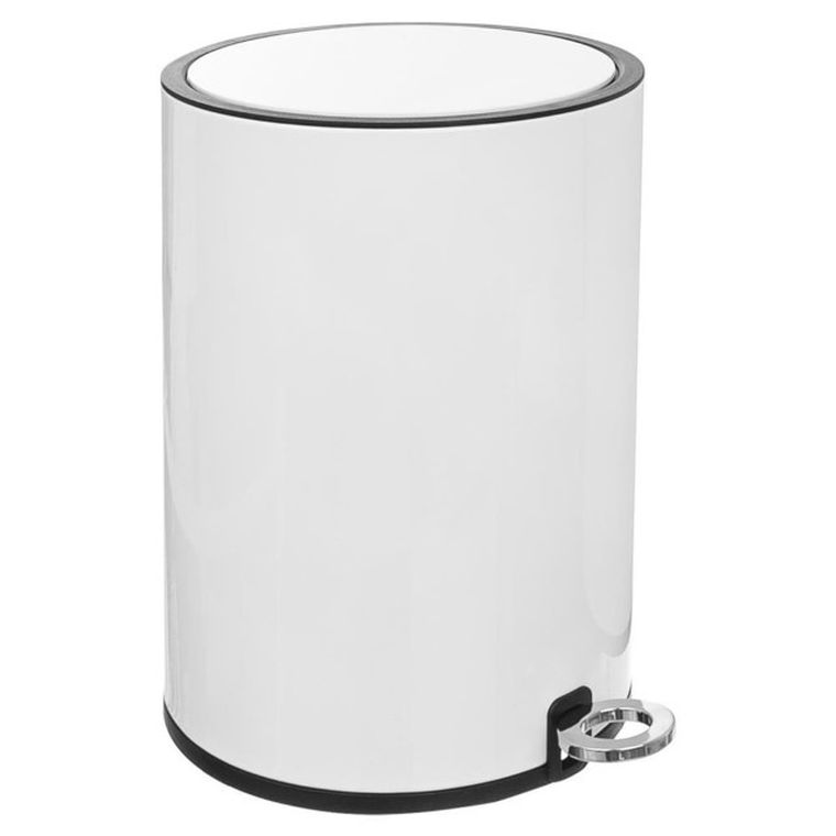 Orion, metalowy kosz na śmieci, biały, 6l