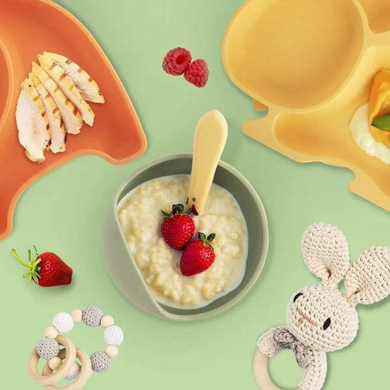 Orion, miseczka dla dziecka, silikonowa, z przyssawką, zielona, 360 ml