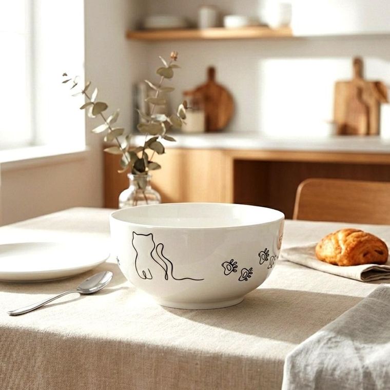 Orion, miseczka porcelanowa, kotek, 13 cm, 550 ml