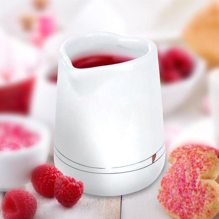 Orion, mlecznik ceramiczny biały, serduszka, 120 ml