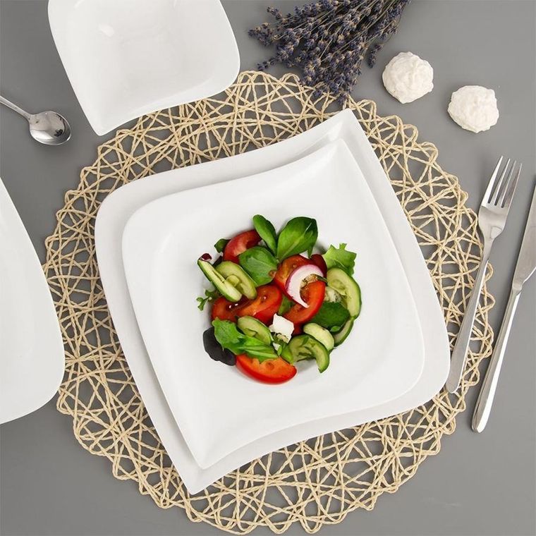 Orion, Mona, talerz deserowy porcelanowy, 21,5-21,5 cm