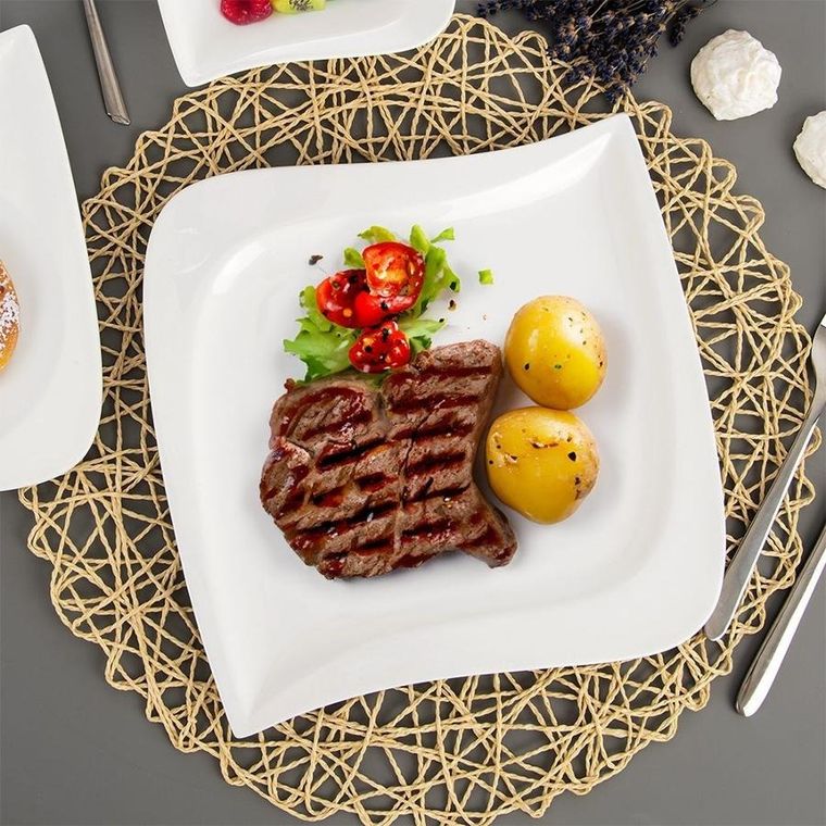 Orion, Mona, talerz obiadowy, porcelanowy, 25-25 cm