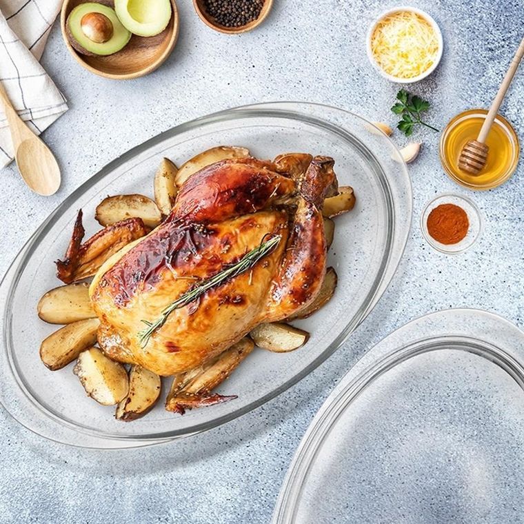 Orion, naczynie żaroodporne szklane z pokrywką, 33-20-13 cm, 3 l