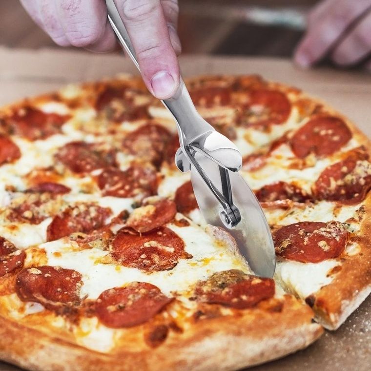 Orion, nóż do pizzy, metalowy okrągły, Luxy, 20 cm