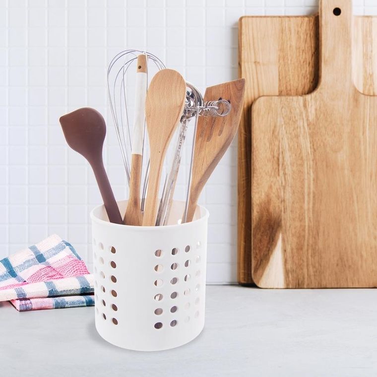 Orion, ociekacz stojak na przybory kuchenne, biały