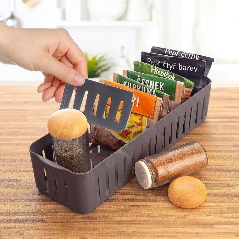 Orion, organizer kuchenny na przyprawy w torebkach, szary