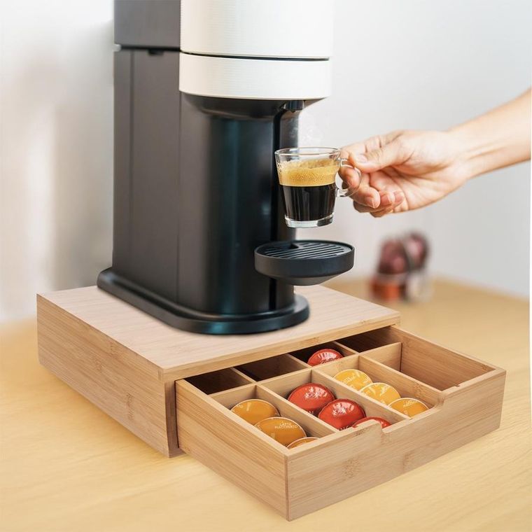 Orion, organizer na kapsułki do kawy, drewniany