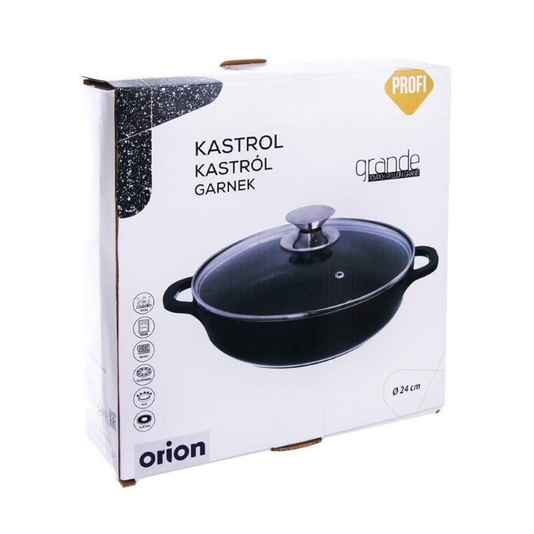 Orion, patelnia granitowa rondel, indukcja, Grande, 24 cm