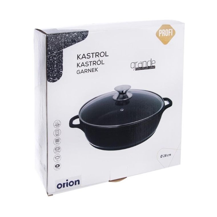 Orion, patelnia granitowa rondel, indukcja, Grande, 28 cm