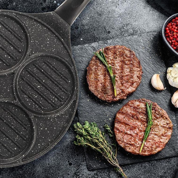 Orion, patelnia grillowa do smażenia, 4 otwory, Grande, 26,5 cm