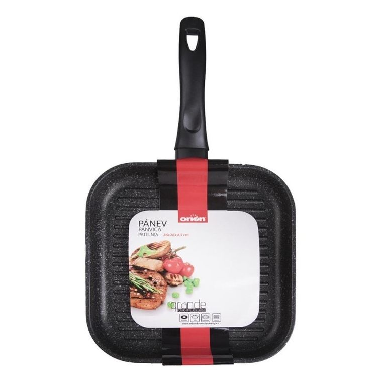 Orion, patelnia grillowa, granitowa, Grande, 26-26 cm