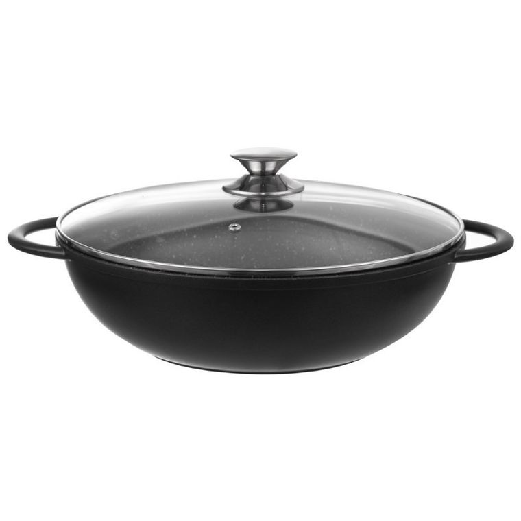 Orion, patelnia, wok, granitowa, garnek, Grande, 32 cm