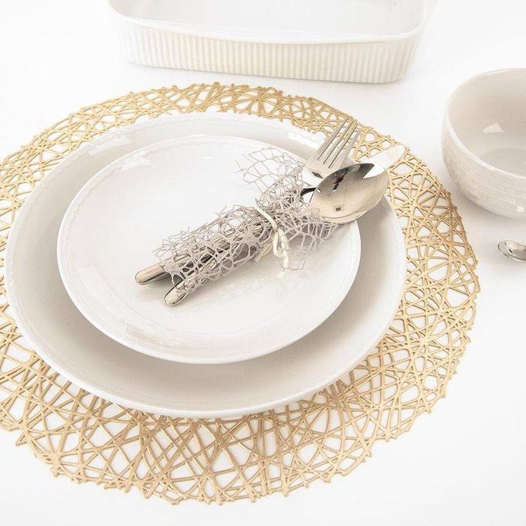 Orion, podkładka na stół gumowa, złota, 39 cm