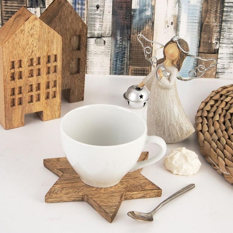 Orion, podstawka pod kubek drewniana, 12.5 cm