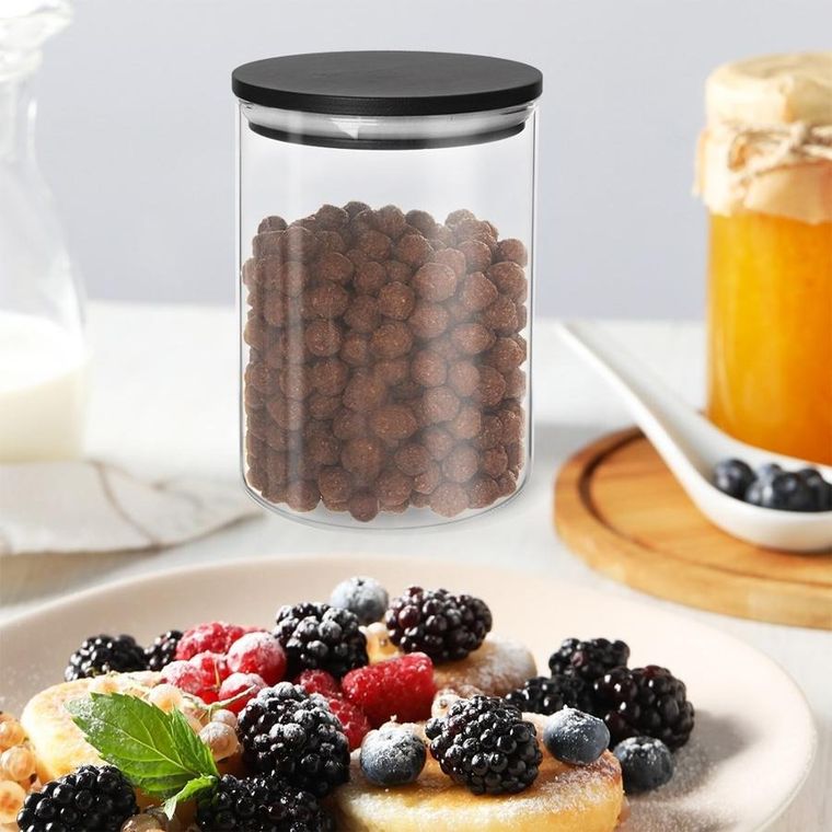 Orion, pojemnik na produkty sypkie, szklany z pokrywką i uszczelką 600 ml