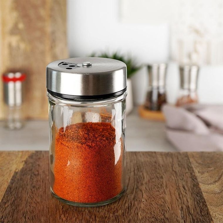 Orion, pojemnik szklany na przyprawy, z dozownikiem, 100 ml