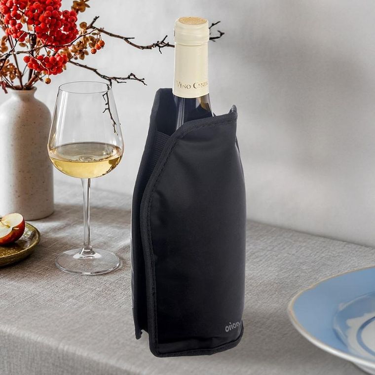 Orion, pokrowiec chłodzący na butelkę, czarny, 23 cm