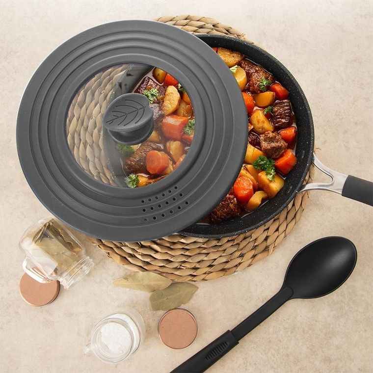 Orion, pokrywka, szklana/silikonowa, uniwersalna, 24/26/28 cm