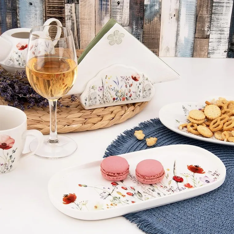 Orion, porcelanowy talerz do serwowania, Maki, 25-12 cm