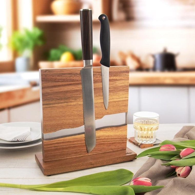 Orion, River, drewniany stojak na noże, magnetyczny