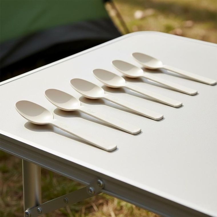 Orion, Sandy, łyżki stołowe, plastikowe, kremowe, 6 szt.