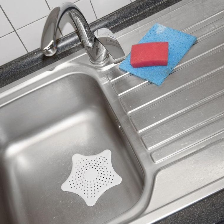 Orion, sitko do zlewu z przyssawkami, białe, 16 cm