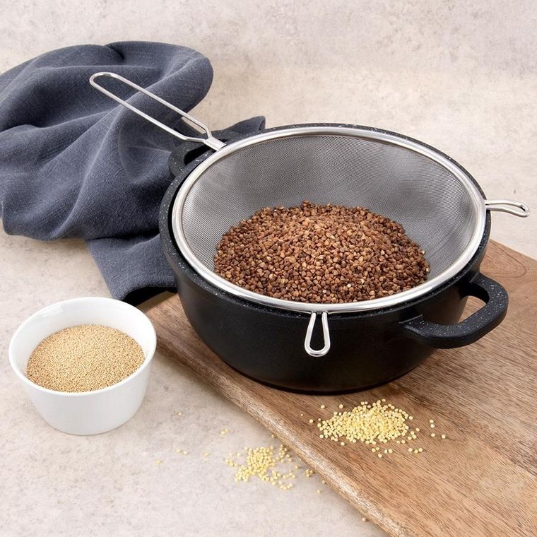 Orion, sitko kuchenne, stalowe z uchwytem, 20 cm