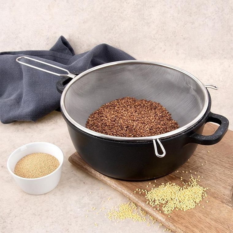 Orion, sitko kuchenne, stalowe z uchwytem, 24,5 cm