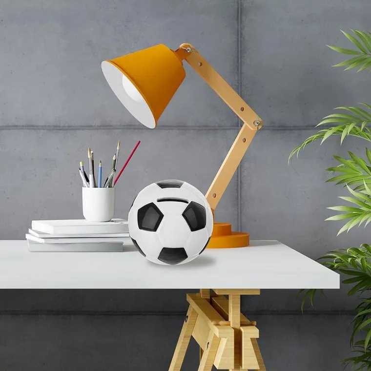 Orion, skarbonka otwierana, ceramiczna, piłka nożna, biało-czarna, 10 cm