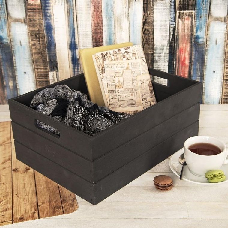 Orion, skrzynka do przechowywania, drewniana, 36-26-15 cm