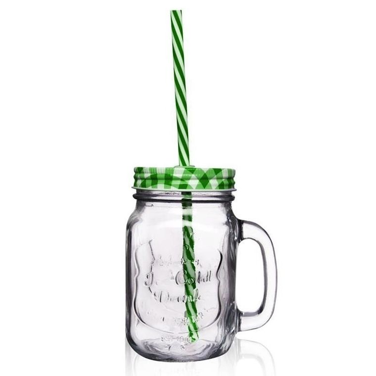 Orion, słoik z uchem i słomką, 0,45 l