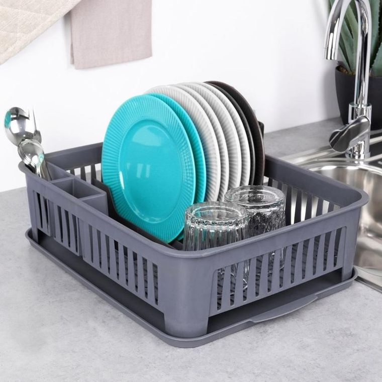 Orion, suszarka na naczynia, szara, 43,5-32-12 cm