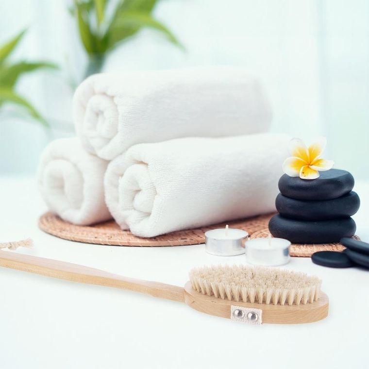 Orion, szczotka do masażu, drewniana, na sucho i do kąpieli, 42 cm