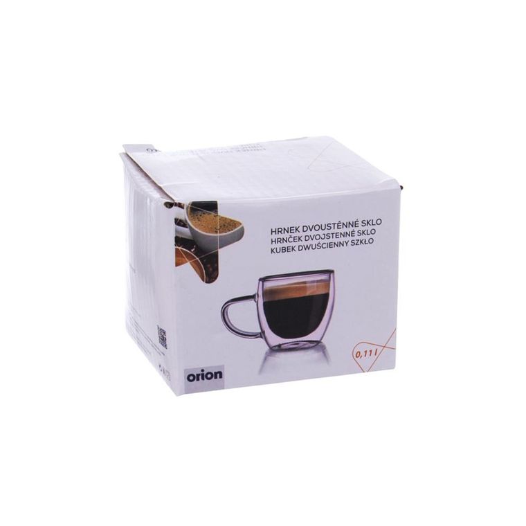 Orion, szklanka termiczna z podwójną ścianką do kawy, 0,11l