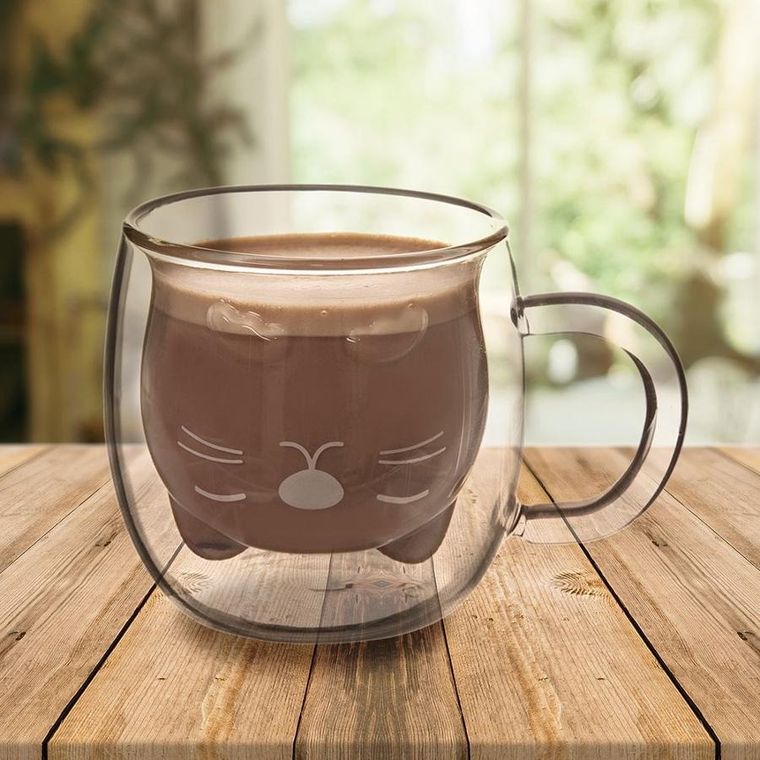 Orion, szklanka termiczna z podwójną ścianką, kotek, 270 ml