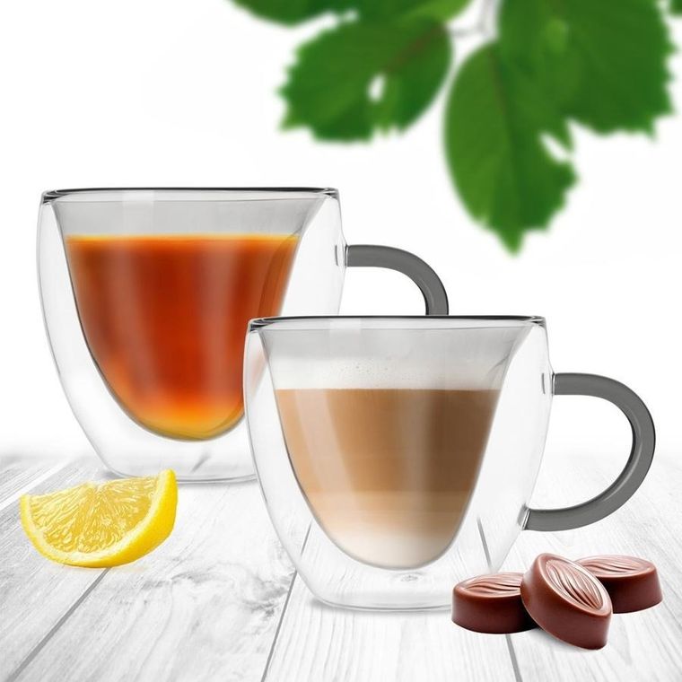 Orion, szklanki termiczne z podwójną ścianką do kawy i herbaty DOUBLE, 280 ml, 2 szt.