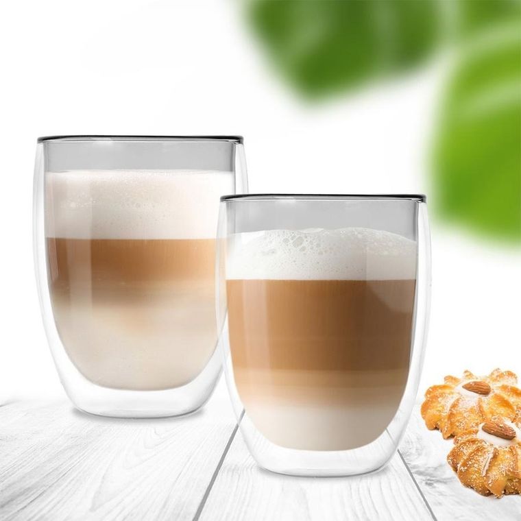 Orion, szklanki termiczne z podwójną ścianką do kawy latte DOUBLE, 370 ml, 2 szt.