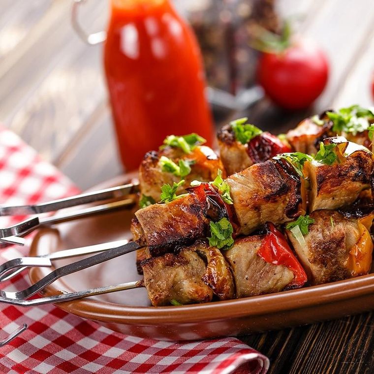 Orion, szpikulce do szaszłyków, stalowe, 38,5 cm, 10 szt.