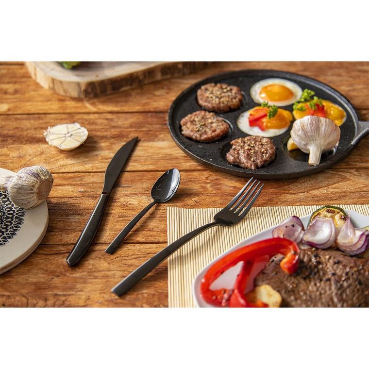 Orion, sztućce czarne, black luxure, 24 elementy