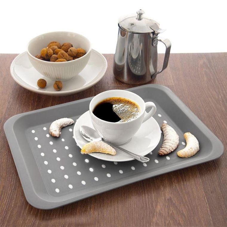 Orion, taca kuchenna do serwowania, szara, 33-23 cm