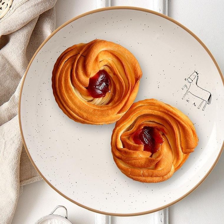 Orion, talerz deserowy ceramiczny, beżowy, 20 cm