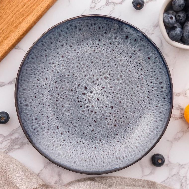 Orion, talerz deserowy, ceramiczny, fioletowy glaze, 20,5 cm