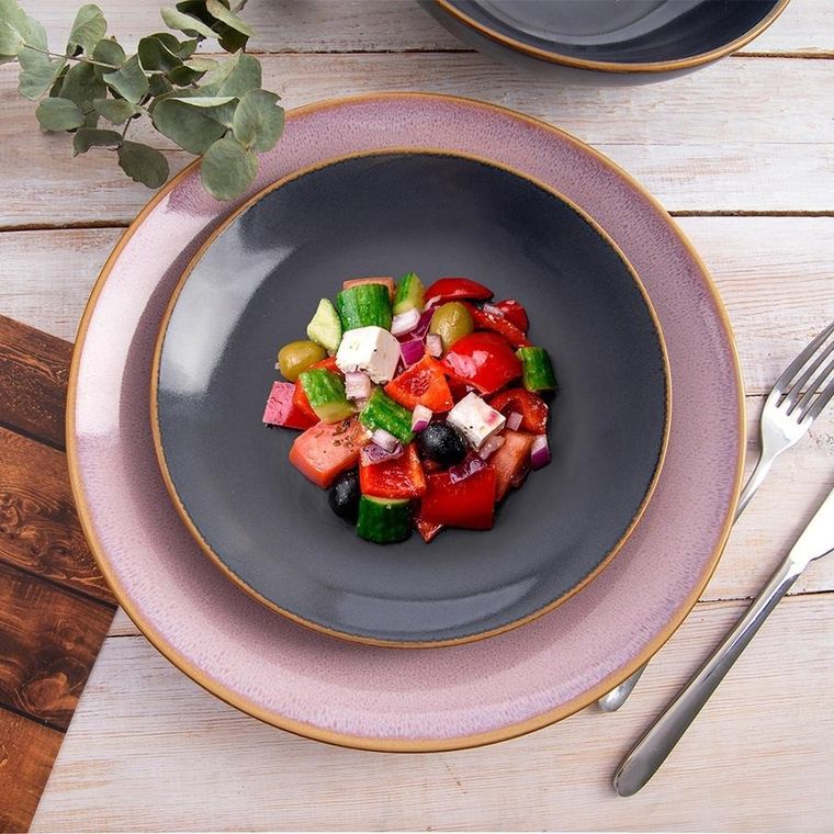 Orion, talerz deserowy, ceramiczny, szary, glaze, 20,5 cm