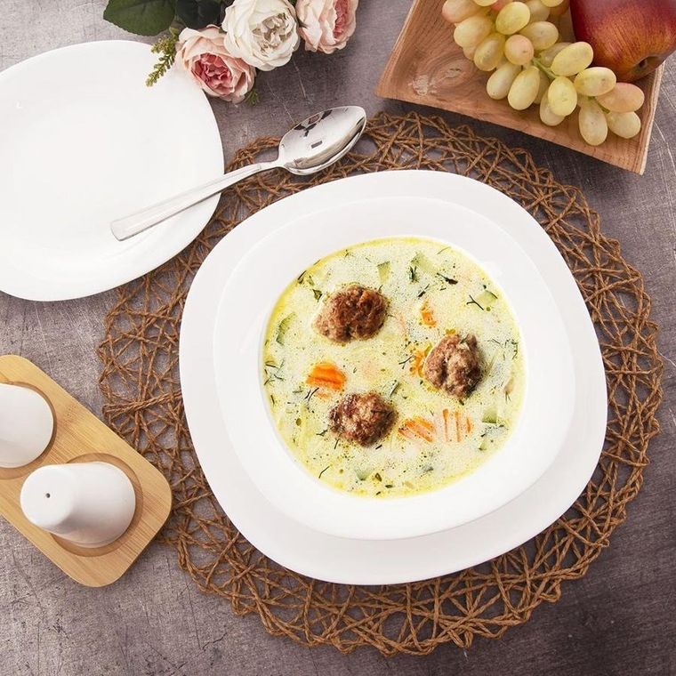 Orion, talerz obiadowy głęboki szklany, Luna, 21 cm, 500 ml