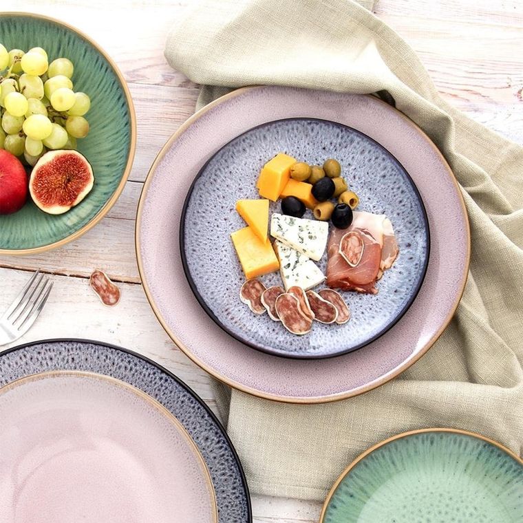 Orion, talerz obiadowy, płytki, ceramiczny, różowy, glaze, 27 cm