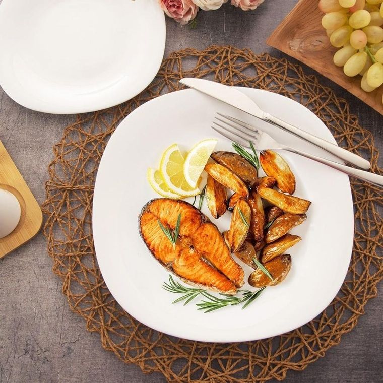 Orion, talerz obiadowy płytki szklany, Luna, 26.5 cm